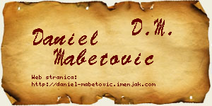 Daniel Mabetović vizit kartica